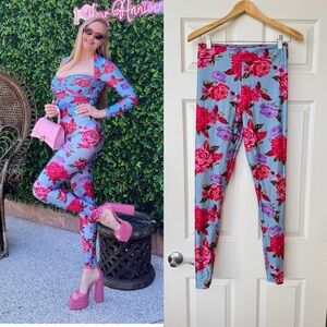 Forever 21 Floral Leggings - Blue and Pink